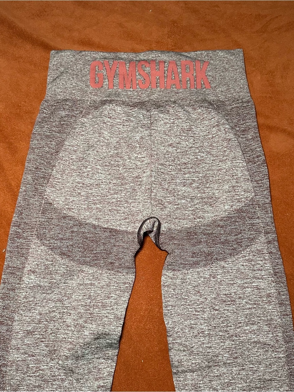 Gymshark Gray Seamless High-Waist Leggings with Pink Logo